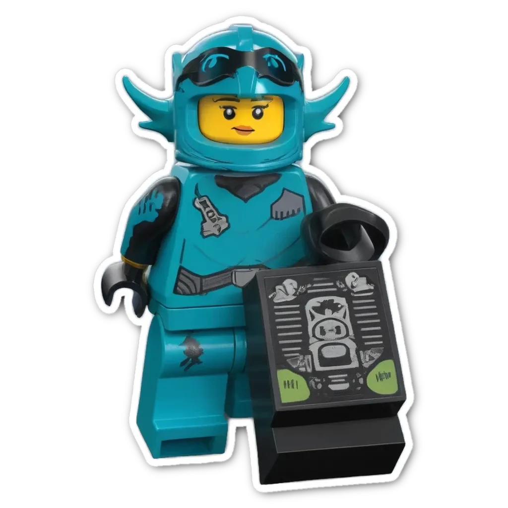 A child playing with a Lego figure in the dark.