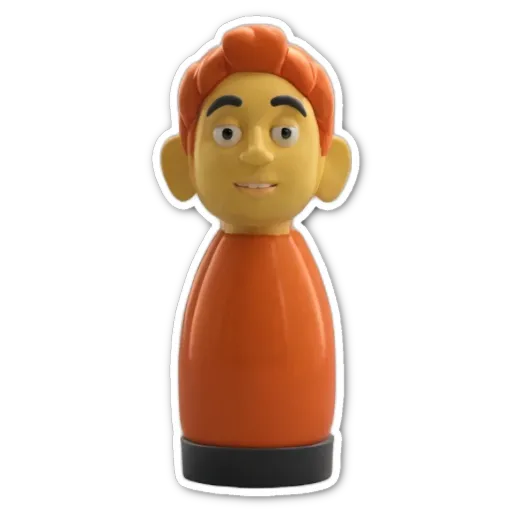 An orange plastic toy is on a black background.