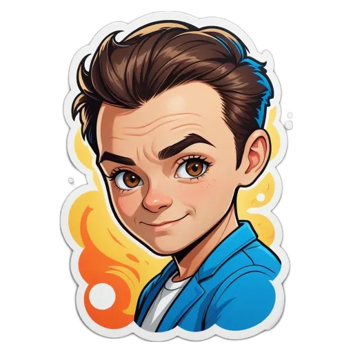 A boy with a blue jacket and brown hair.