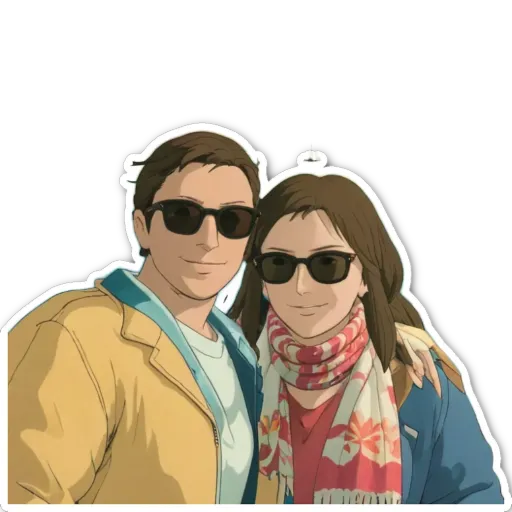 A man and a woman wearing sunglasses and posing for the camera.