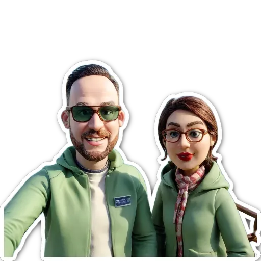 A man and a woman who are pretending to be each other.