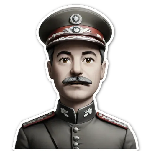A man with a mustache and a hat that says "Strike" on it.