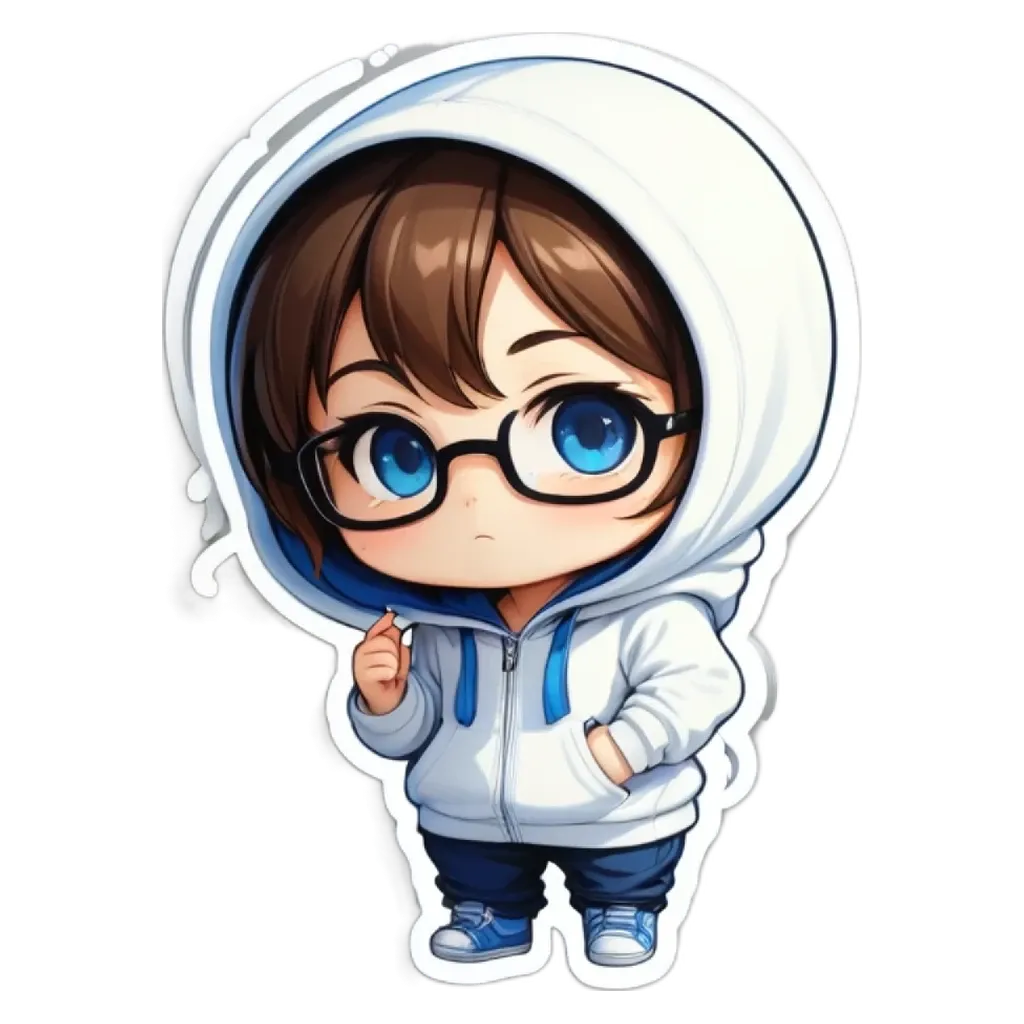 A girl wearing glasses and a white hoodie.