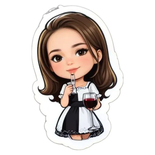 A girl is holding a glass of wine and a corkscrew.