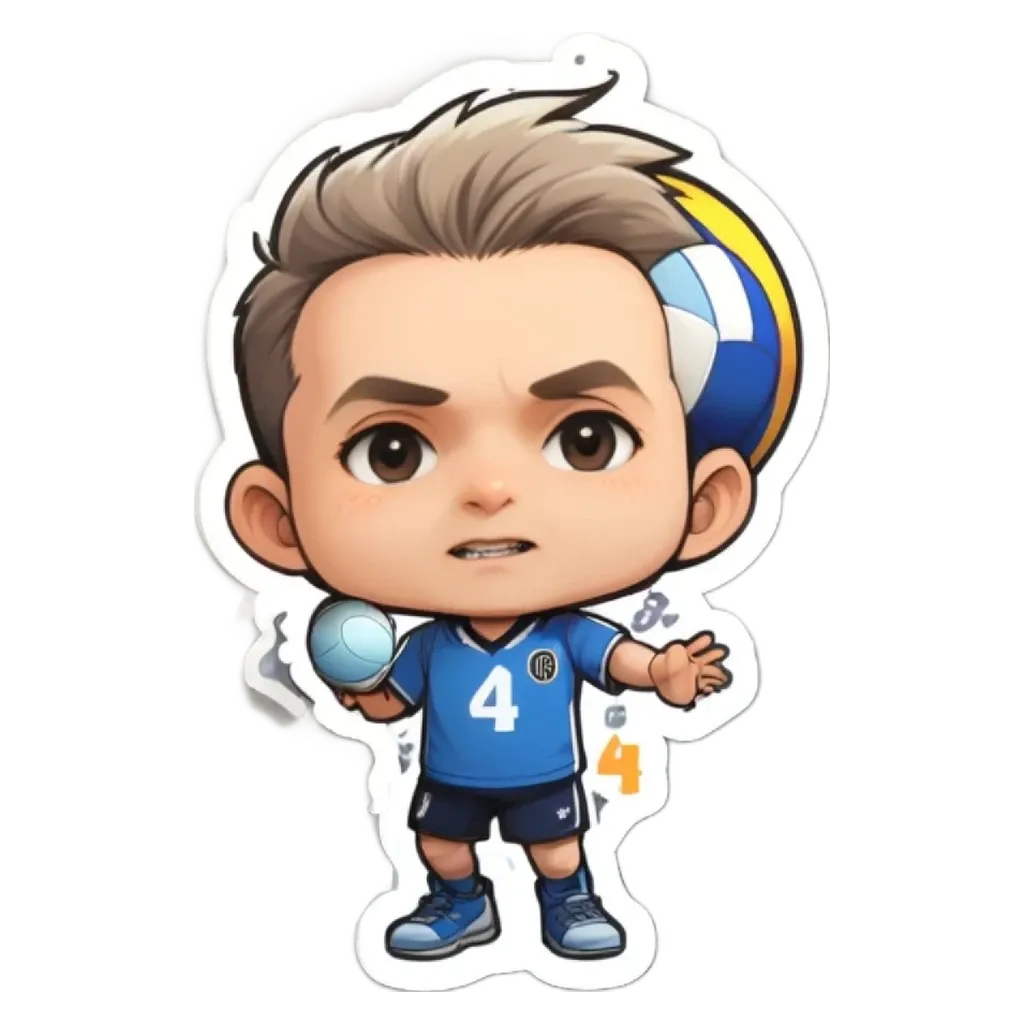 A boy who is very upset is holding a volleyball.