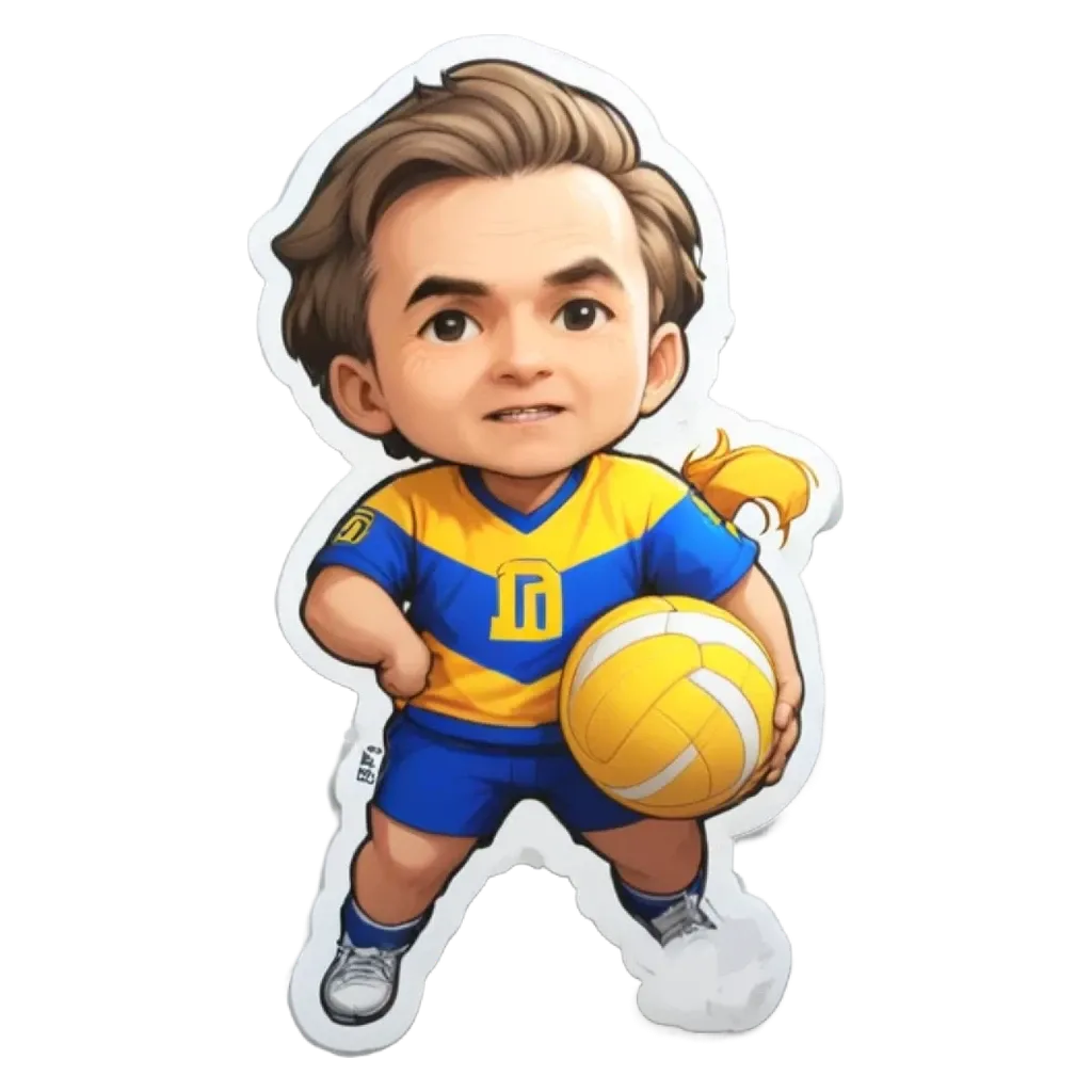 A boy is playing with a ball.
