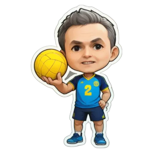 A boy is holding a ball with two jersey.