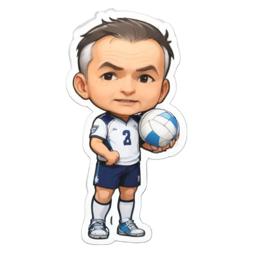 A boy is holding a ball with his right hand.