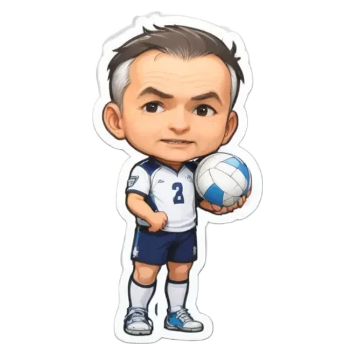 A boy is holding a ball with his right hand.