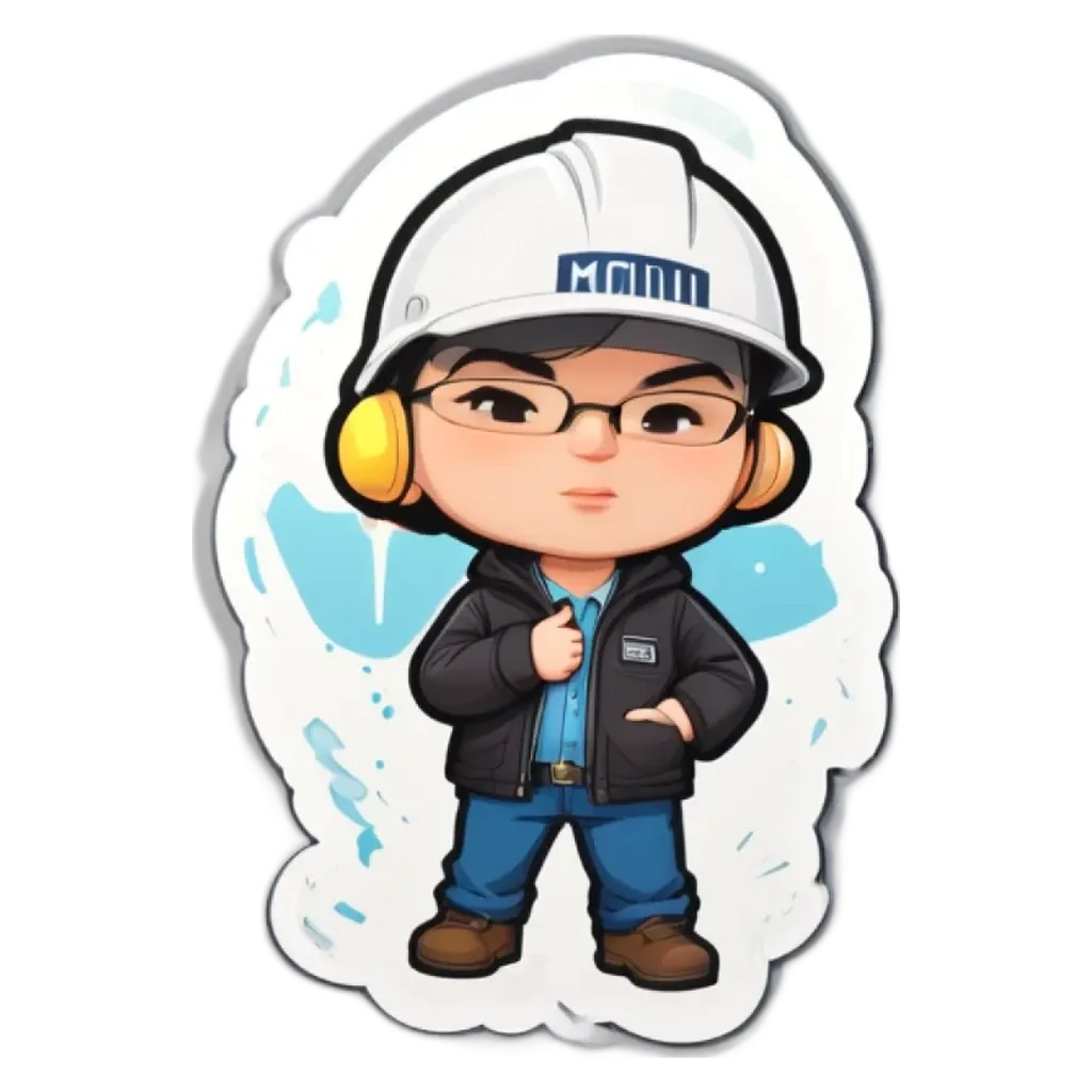 A child wearing a hard hat and standing with his hands on his hips.
