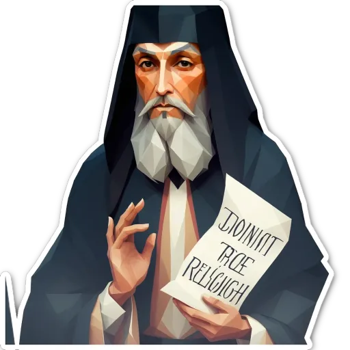 An old man with a piece of paper in his hand that says Donnki't fear.