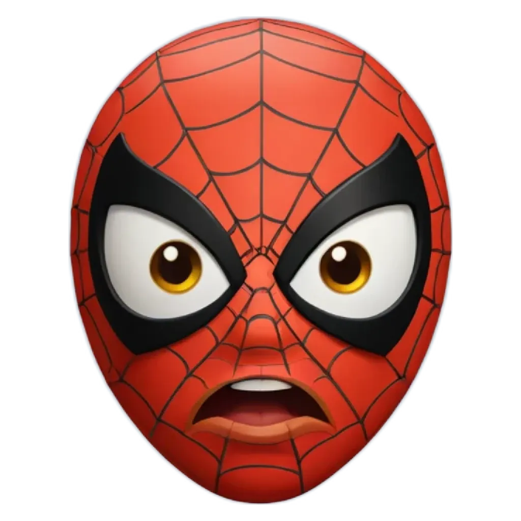 A face mask that is spiderman like on apple.