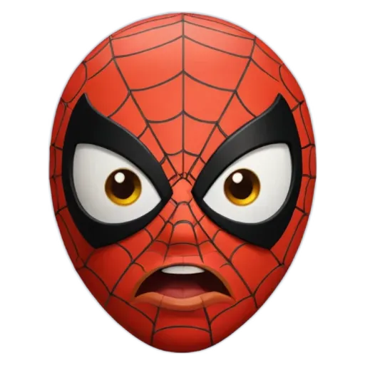 A face mask that is spiderman like on apple.