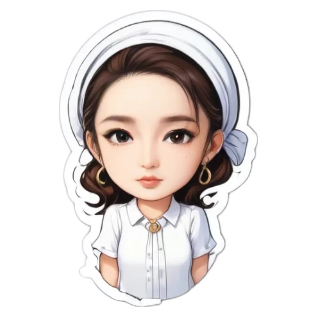 A girl with a white shirt and a scarf.