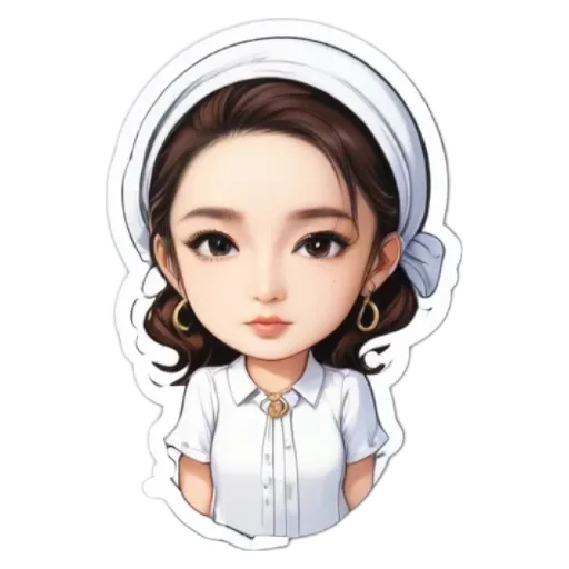 A girl with a white shirt and a scarf.