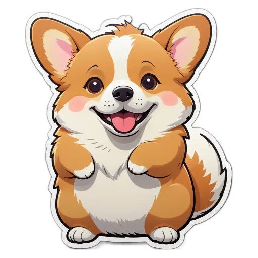 A cartoon dog with a black background.