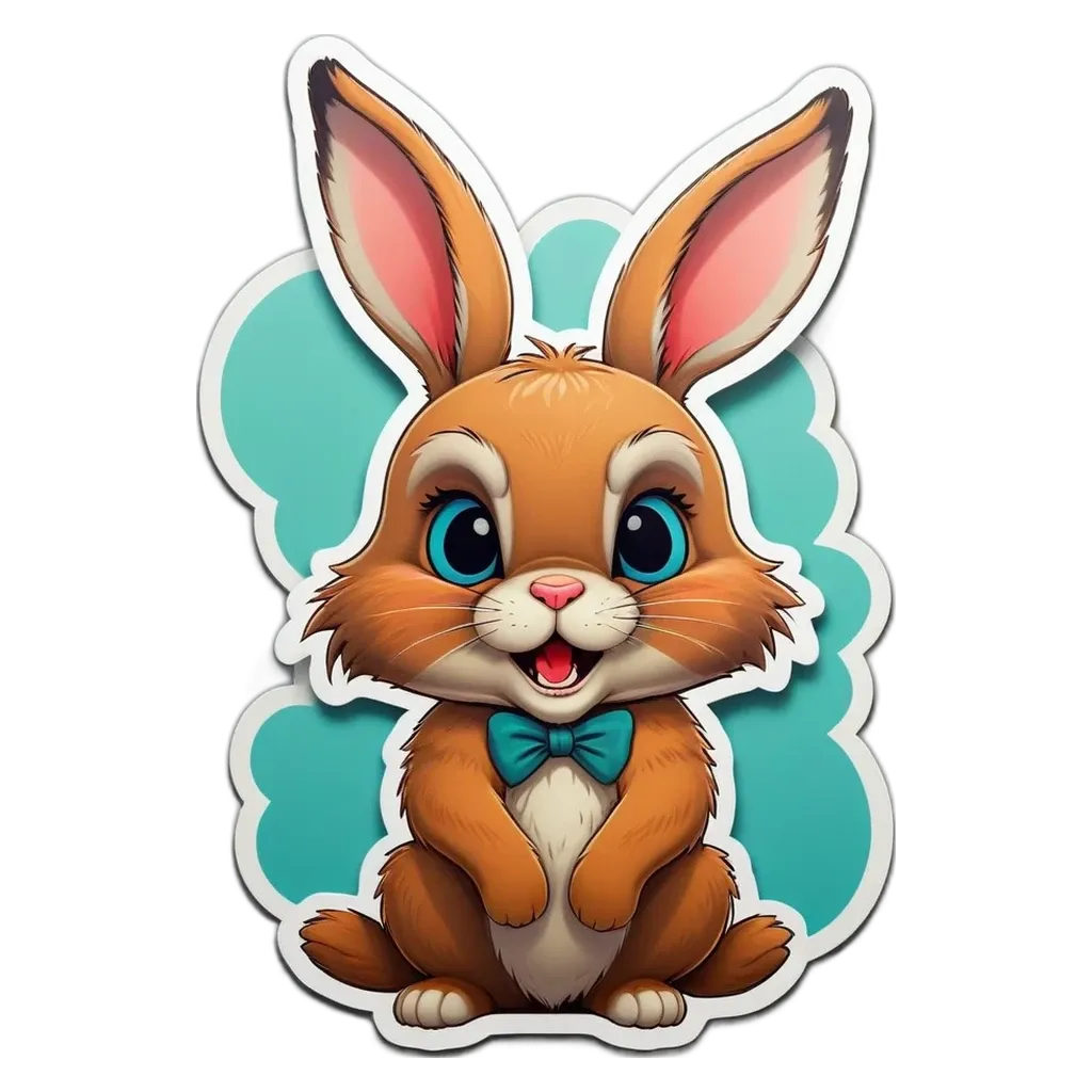 A rabbit wearing a bow tie is sitting on a black background.