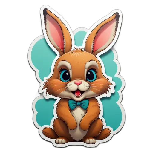 A rabbit wearing a bow tie is sitting on a black background.