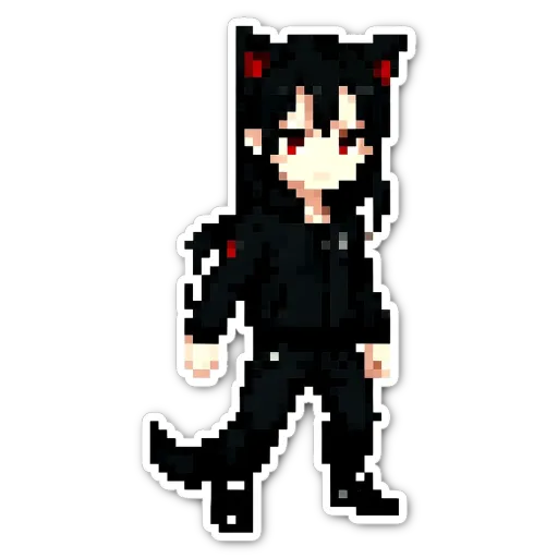 A black and red pixelated image of a person.