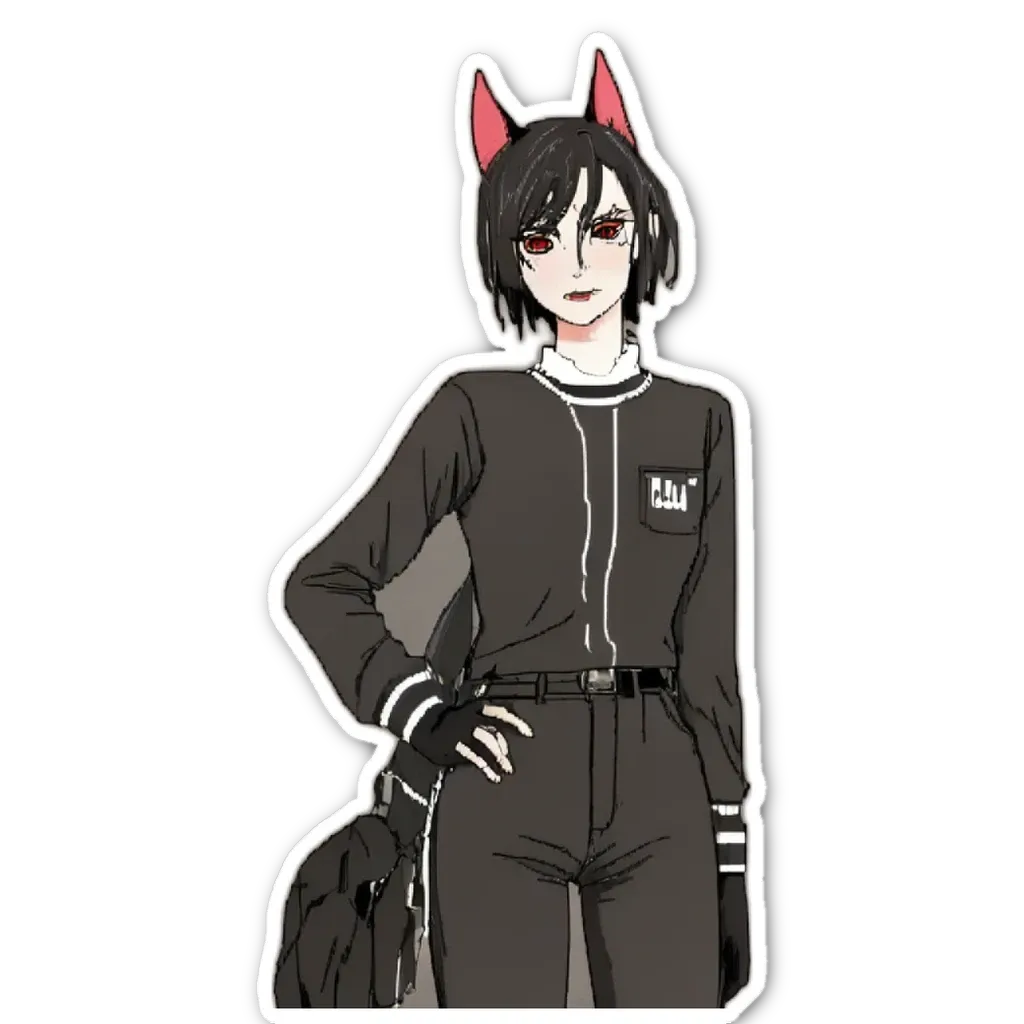 A cartoon picture of a girl with red ears.