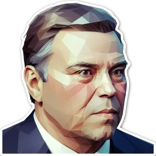 A man's face is generated using polygons.