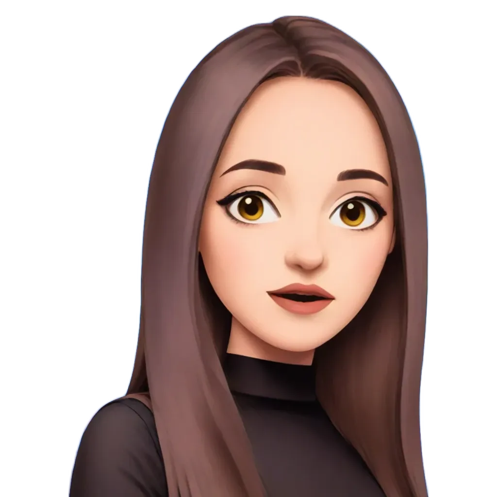 A girl with a black shirt and her face shown.