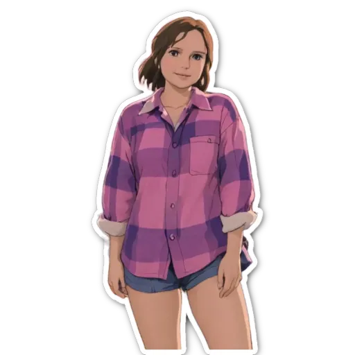 A girl is standing with the roll up her shirt.