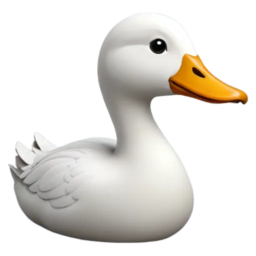 A white duck icon generated for apple devices.