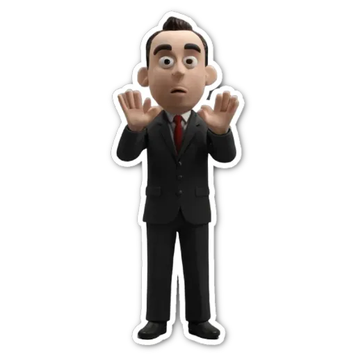A 3d model of a man in a suit is wearing a red tie.