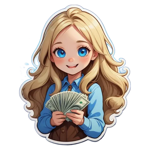 A girl with a lot of money is shown.