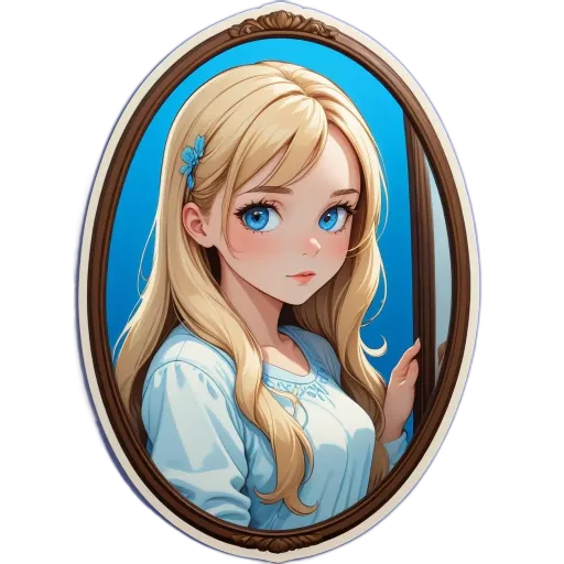 A girl with long blonde hair looking at the camera.