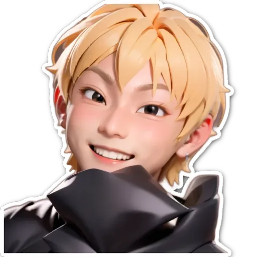 A boy with a black scarf is smiling.