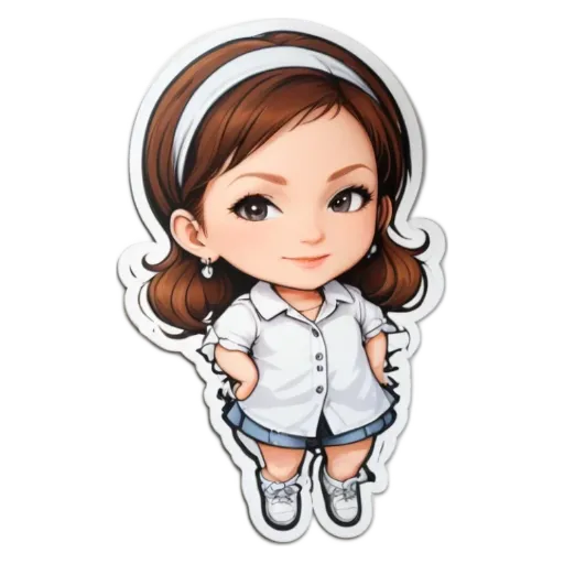 A girl is standing with her hands in her pockets and wearing a white shirt.