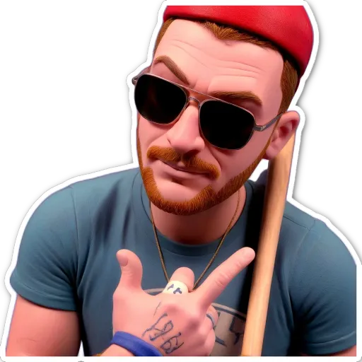 A man with a baseball cap, an arm with a peace sign, and sunglasses on.