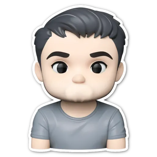 A sticker of a boy's face with a nose.