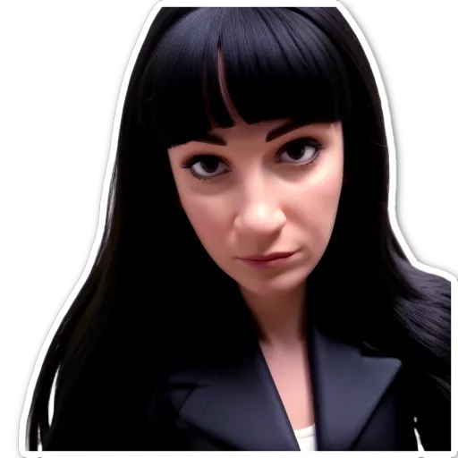 A woman with a white shirt and black jacket.