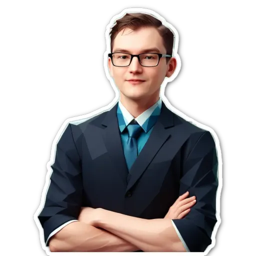 A 3d printed man wearing a suit with a blue tie.