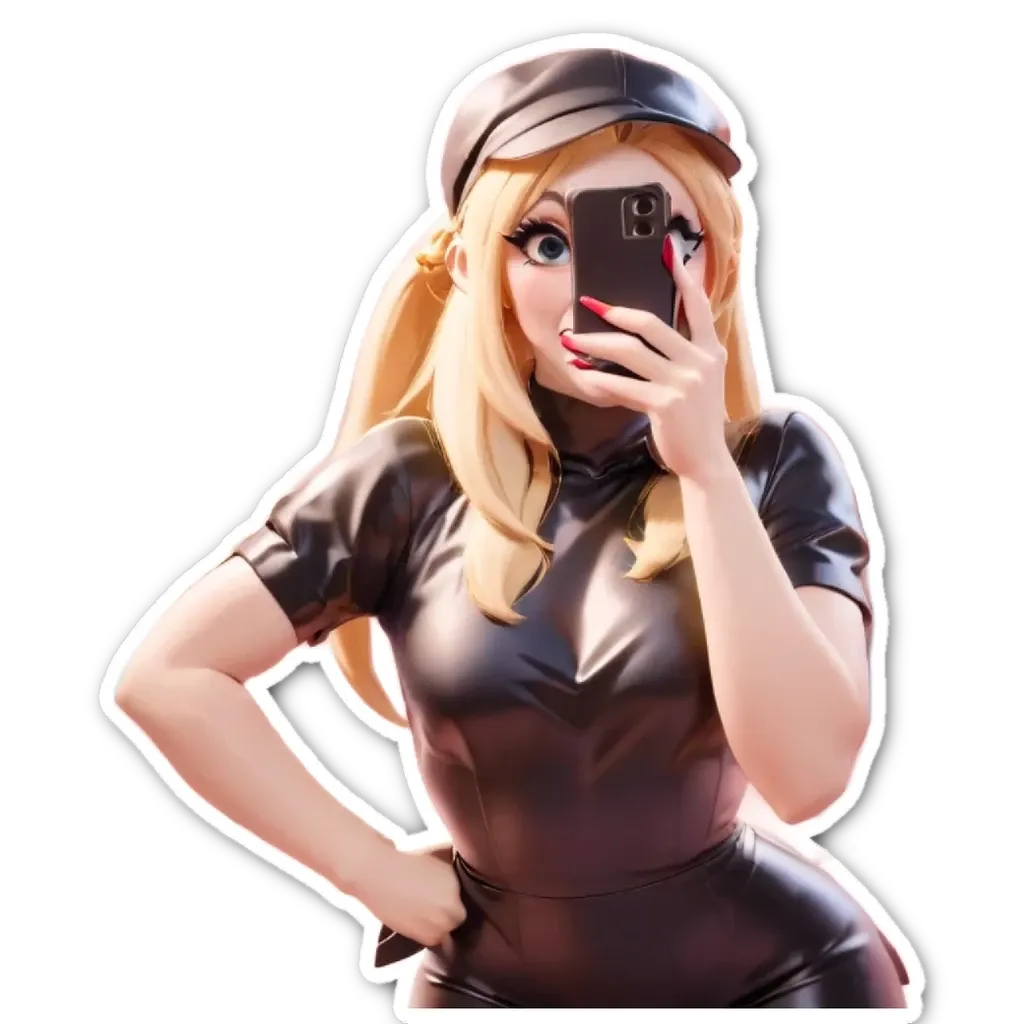 A girl is holding a cell phone in front of her face.