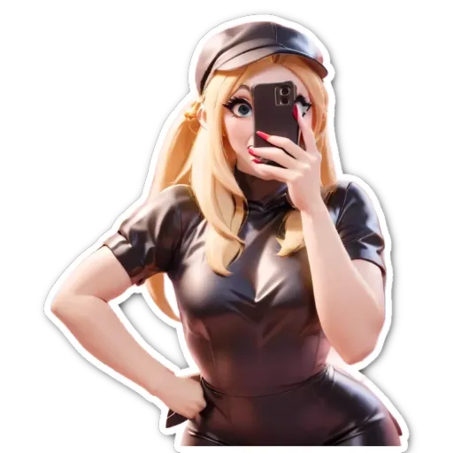A girl is holding a cell phone in front of her face.