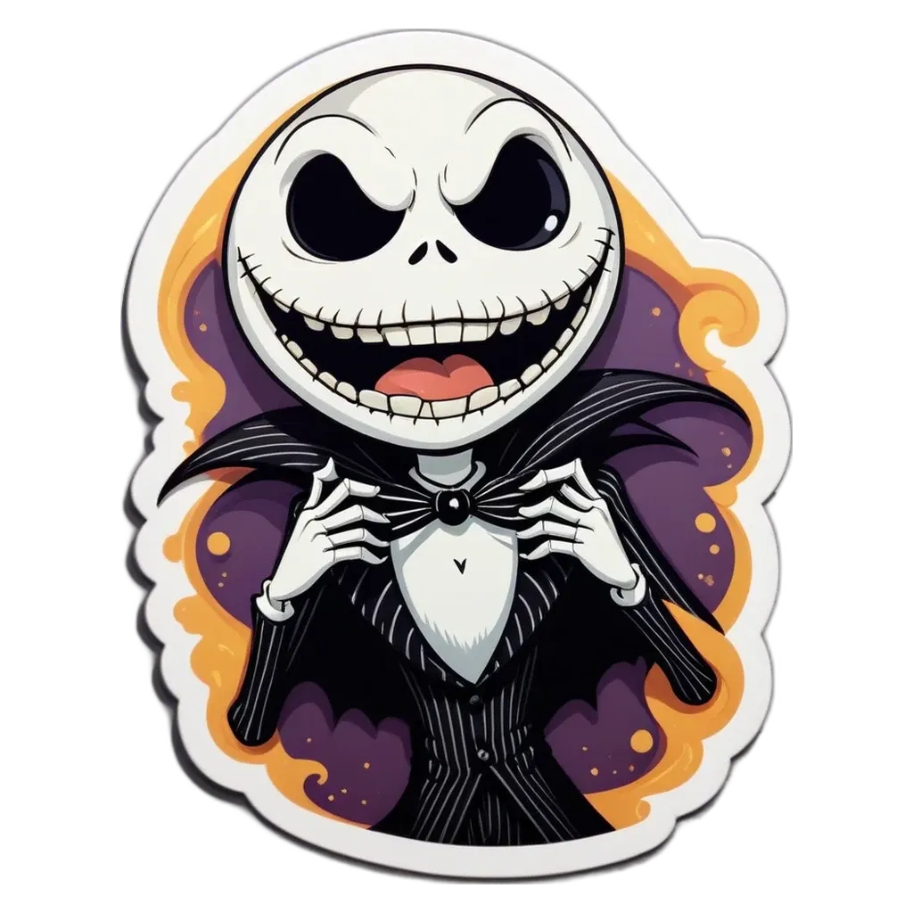 A Nightmare on Halloween sticker with a scary face.