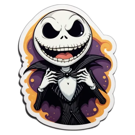 A Nightmare on Halloween sticker with a scary face.