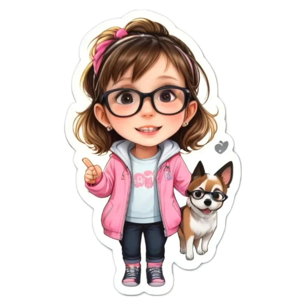 A girl wearing glasses holding a dog.