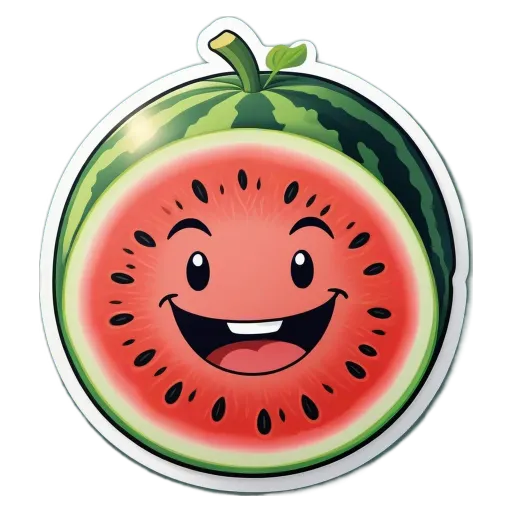 A watermelon with a smiley face drawn on it.