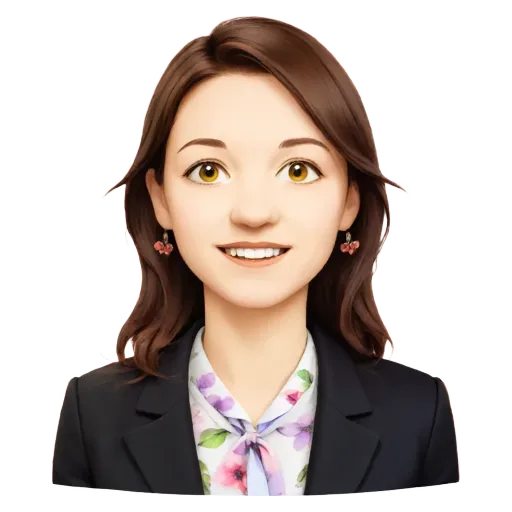 A cartoon woman wearing a suit and a tie.