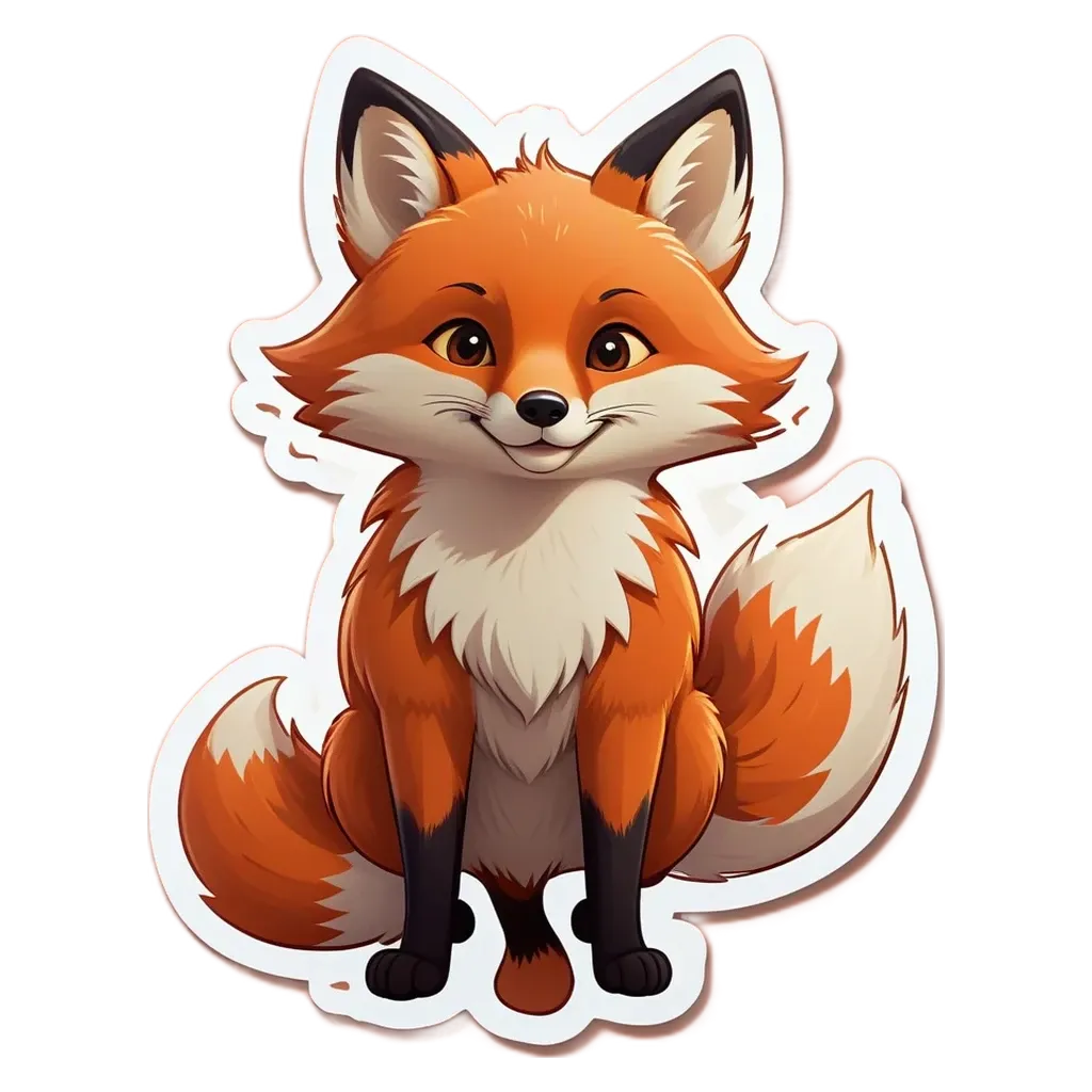A cartoon image of a fox with a smile.