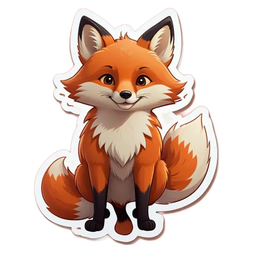 A cartoon image of a fox with a smile.
