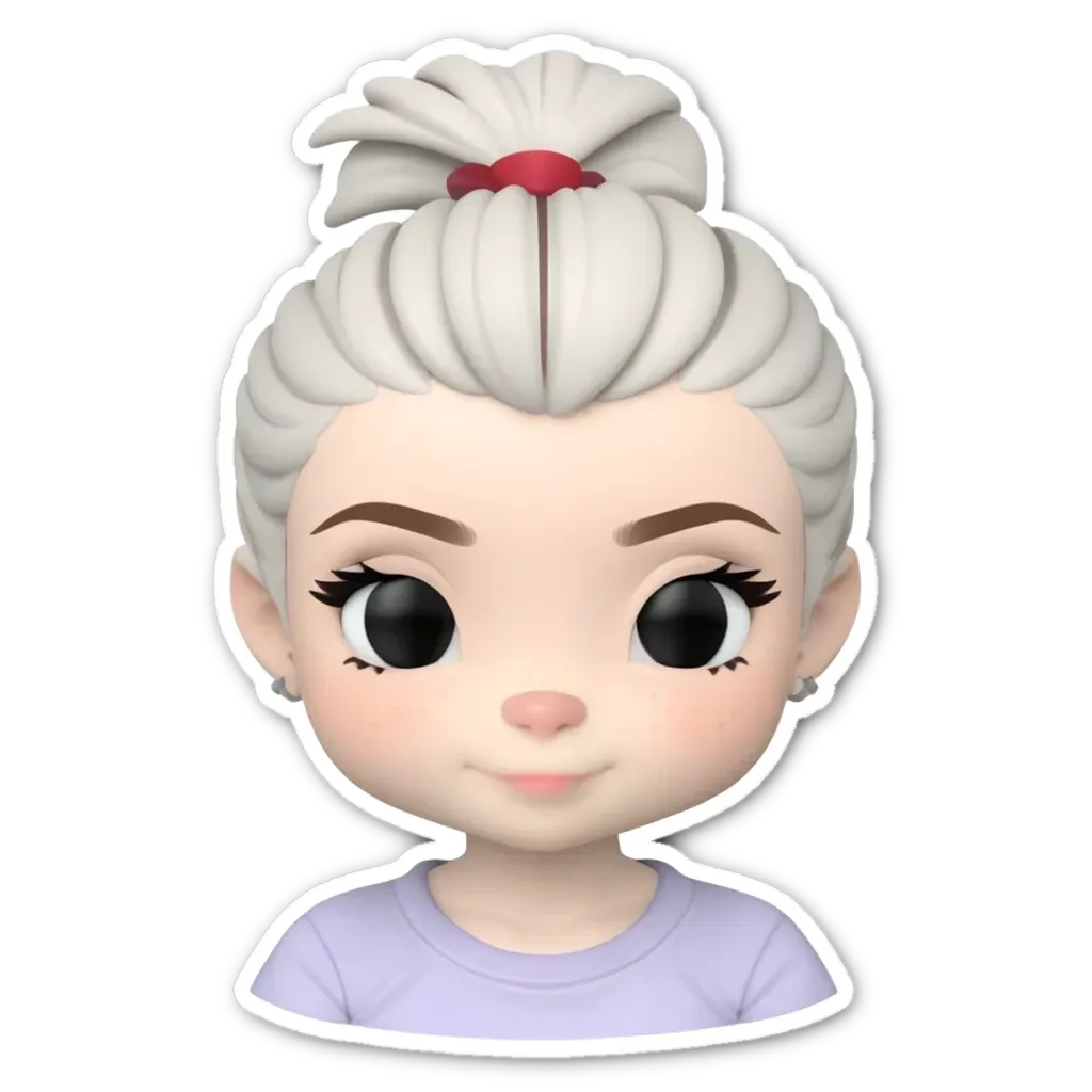 A sticker of a girl's face that is the real deal.
