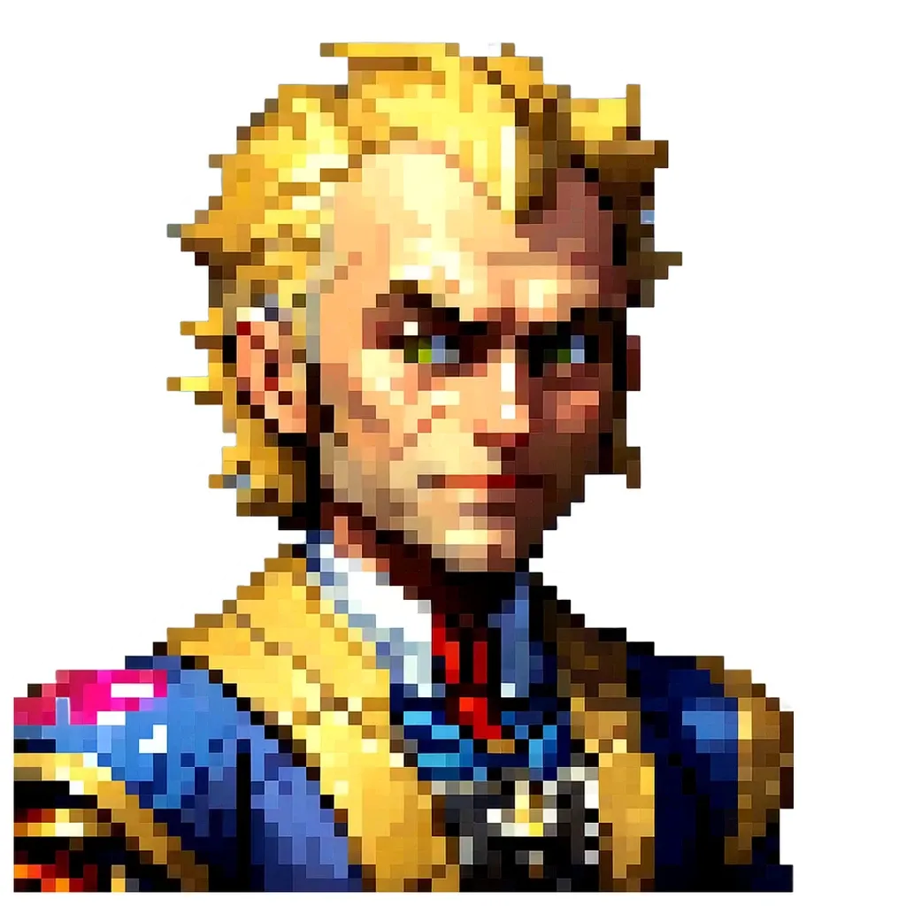 A very brief description of the image is that it is a man's face that is pixelated.