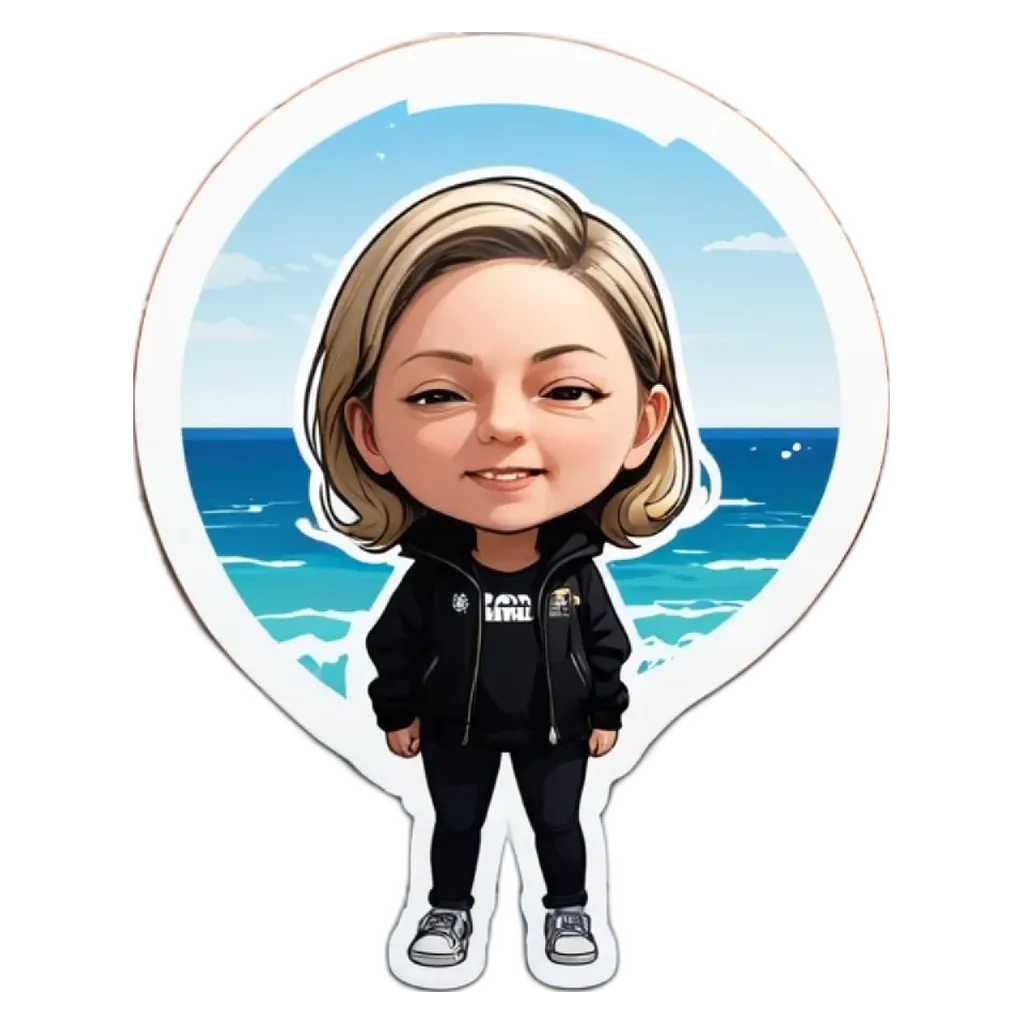 A girl is wearing a black jacket and standing in the center of a circle.