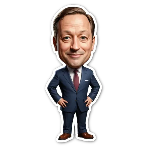 A cartoon picture of a man in a suit.